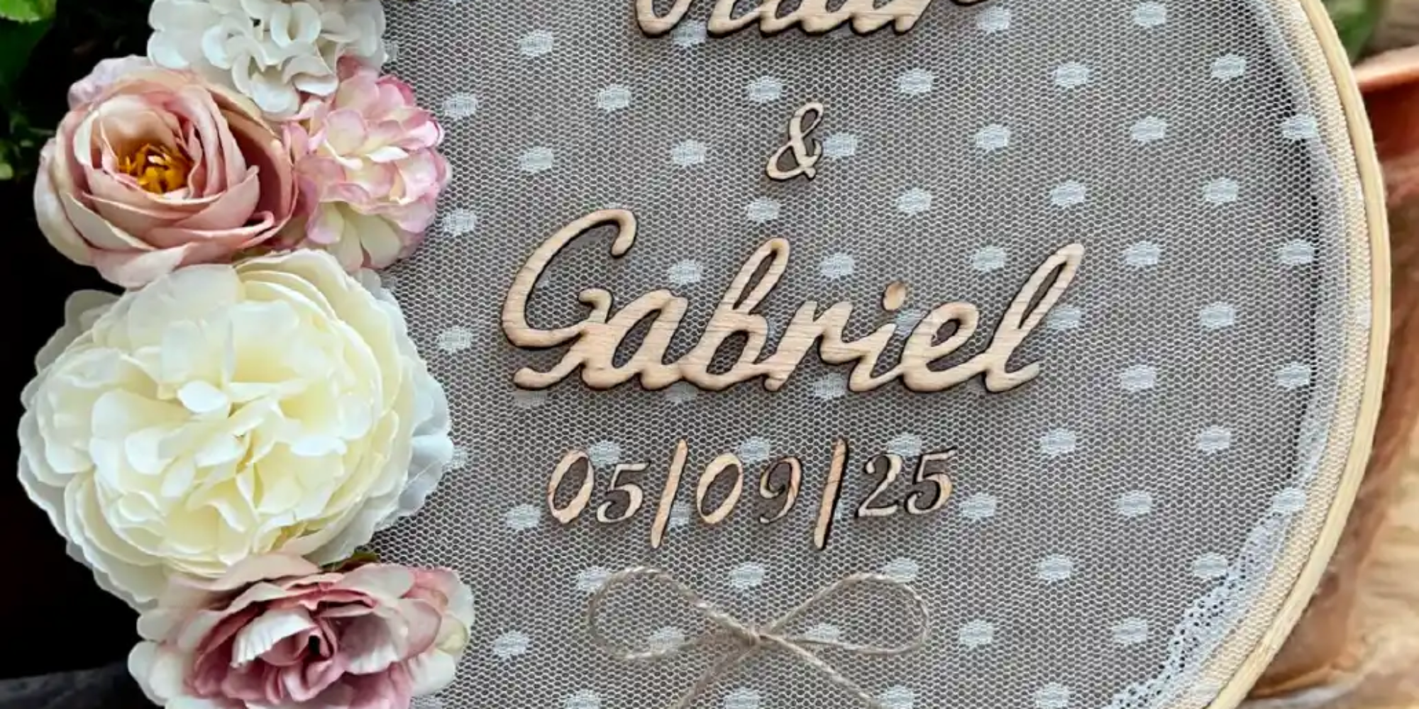 Porta alianza modelo rosa pastel